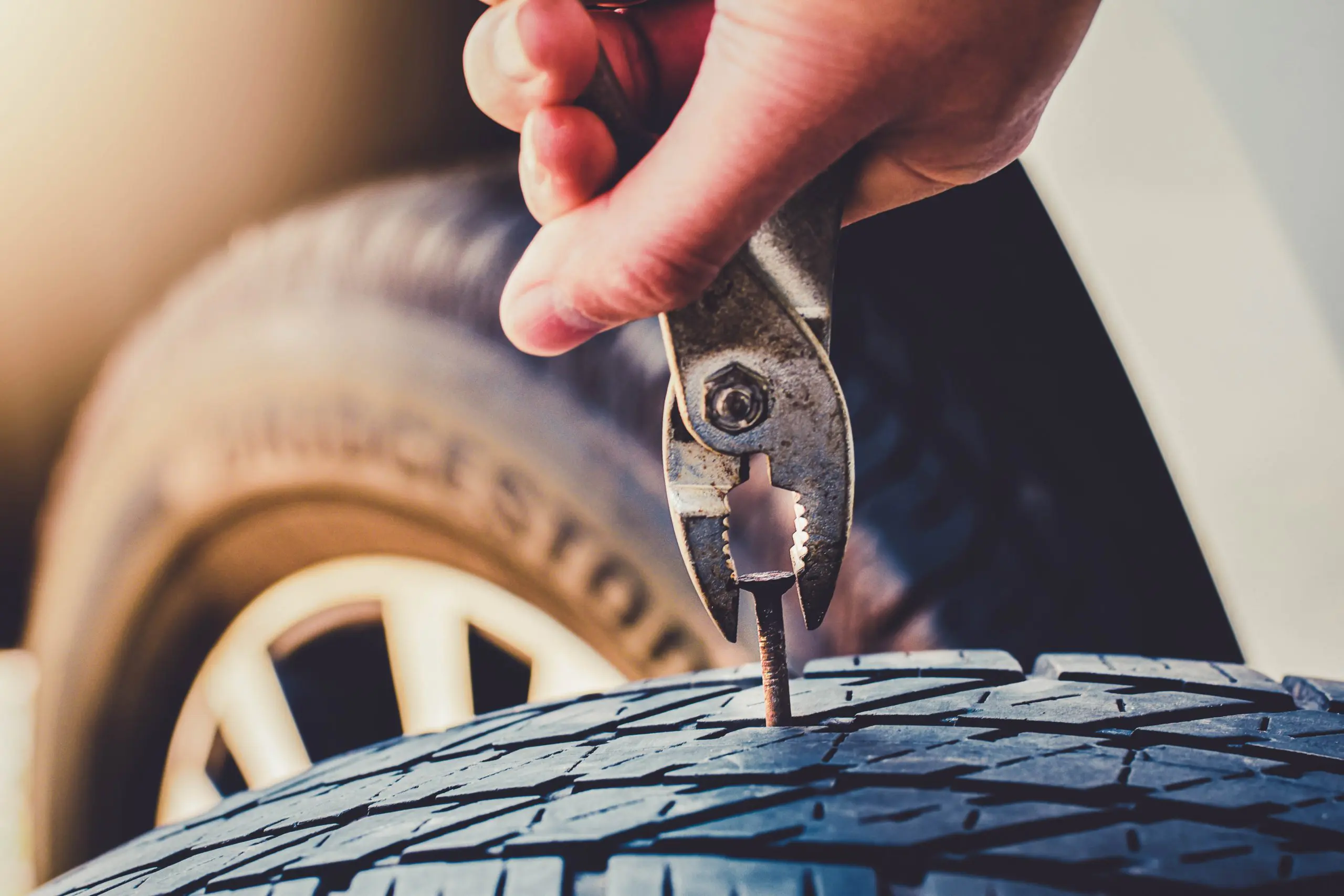 Puncture repair tyre diagnostic roadside help UAE