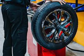Wheel balancing service with modern computer alignment